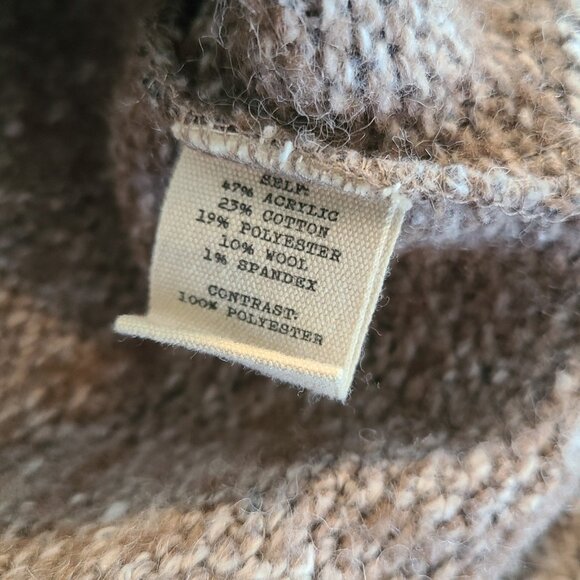 Gimmicks by BKE Wool Blend Sweater Eyelet Lace Arms Brown Boho Romantic Medium - Picture 5 of 8